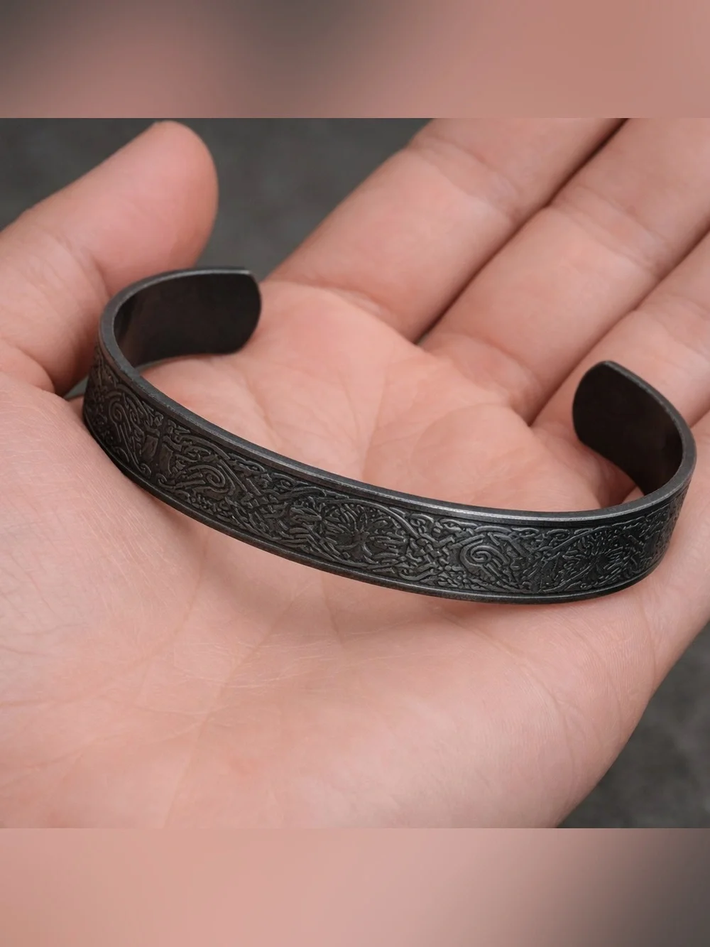 Tree of life unisex open bangle